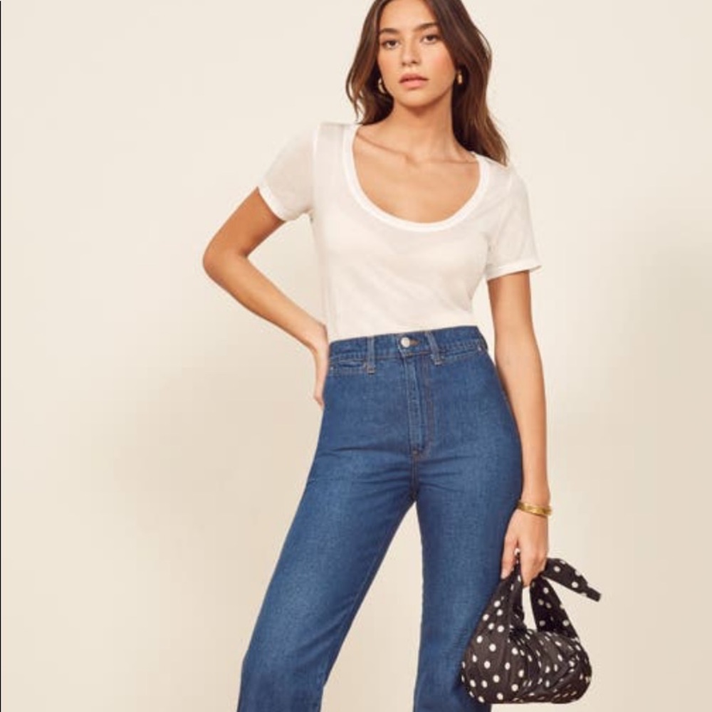 Reformation Stella Scoop Neck Tee